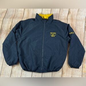 Vintage Beacon Point USS Iowa BB-61 Military USA Blue Jacket Size Medium